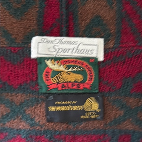 Vintage Alps Wool Aztec Long Blanket Jacket Drop Shoulder Cardigan Women's M - Picture 9 of 9